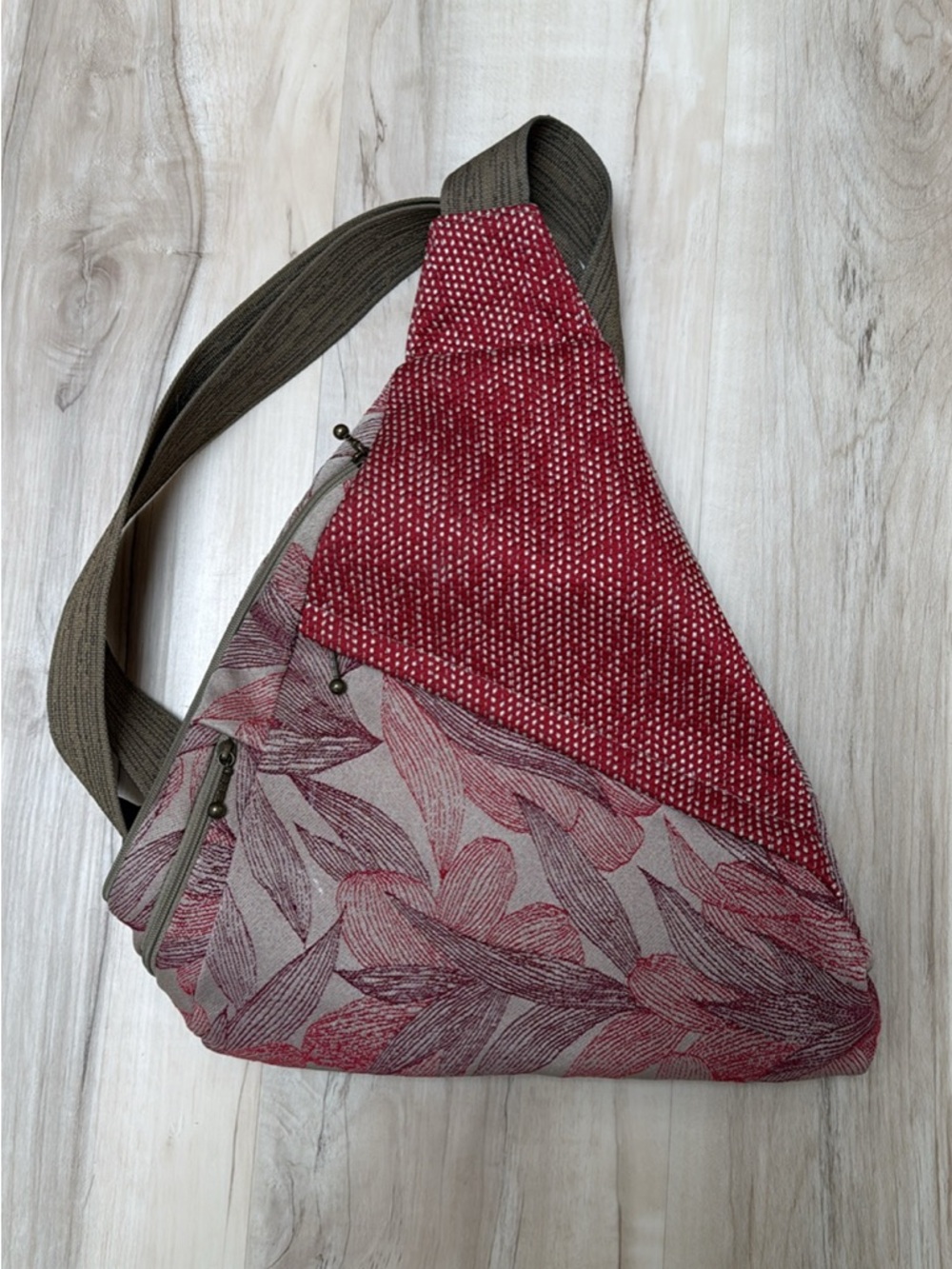 MARUCA Handmade Red Patterned Crossbody Sling Bag